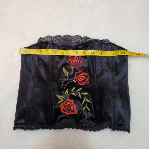 Victoria Secret Velvet Rose Embroidered Corset Size Large - Picture 4 of 9